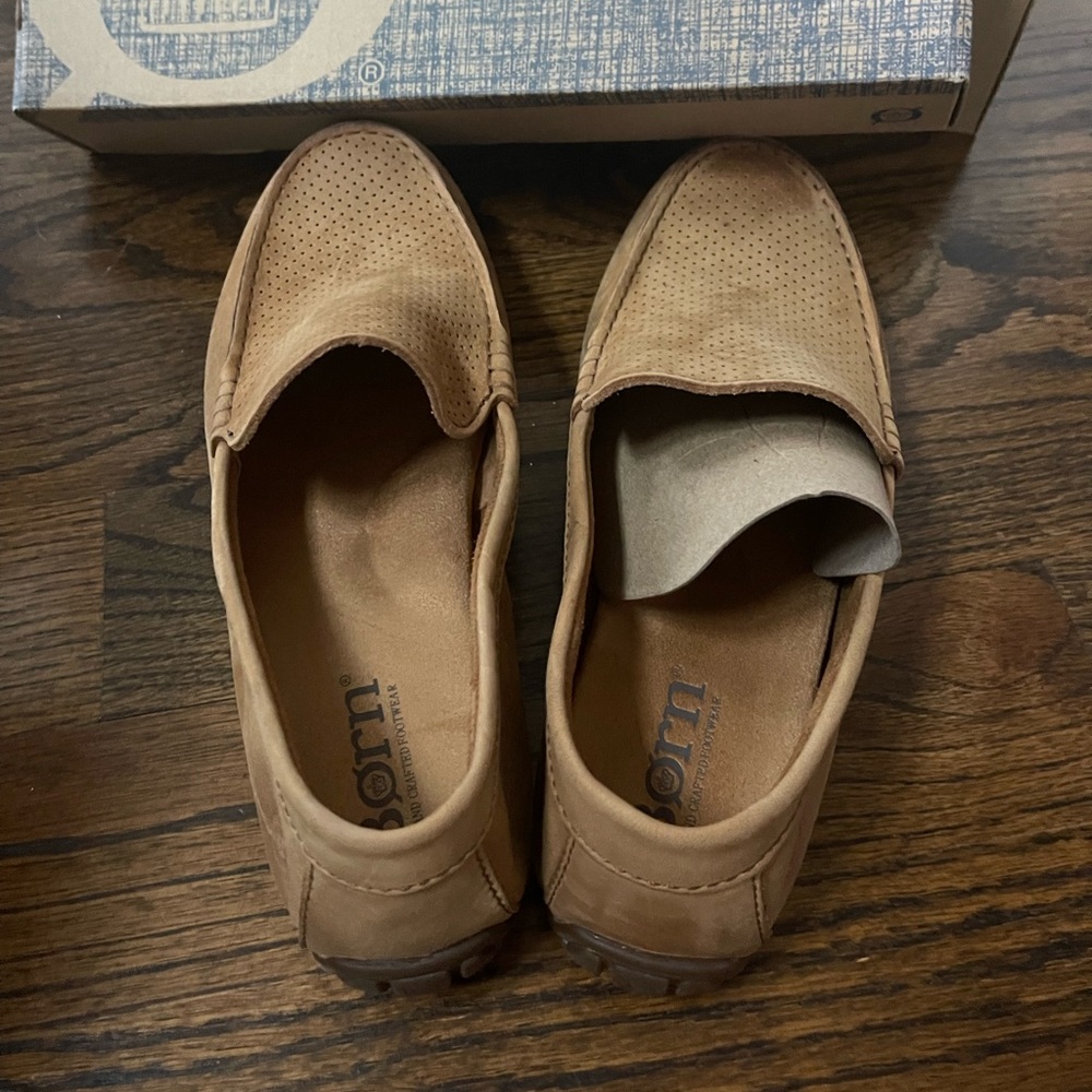 Mens Born suede leather loafers